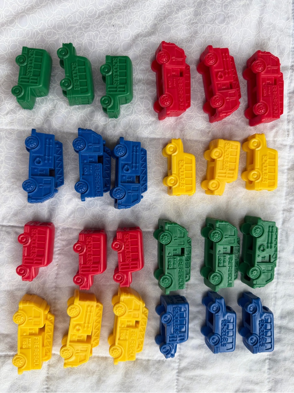 Bus Firetruck counters- set of 24 Assorted color